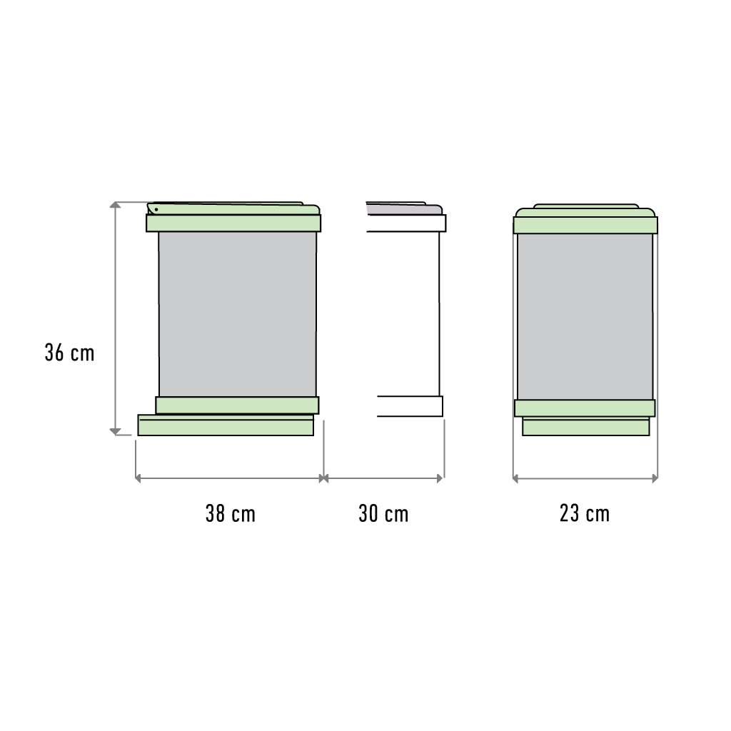 Affaldssystem: Stockholm 2-15 • Affaldssystem i rustfri stål og plast på 2 x 7,5 liter