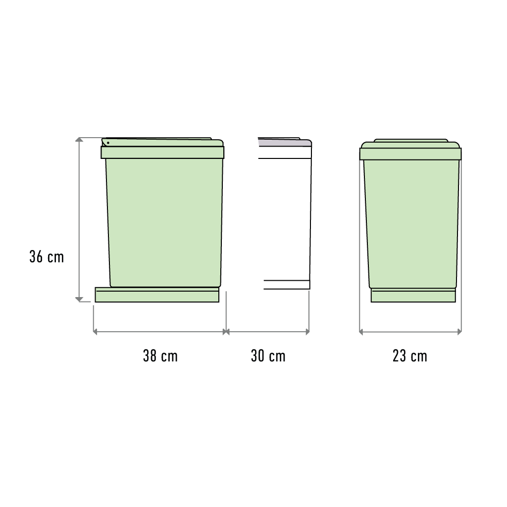 Affaldssystem: Copenhagen 1-16 • Affaldssystem i stål og plast på 1 x 16 liter