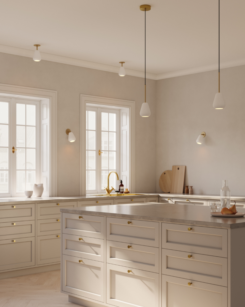 Anoli Spot pendel, nordic gold / hvid • NUURA