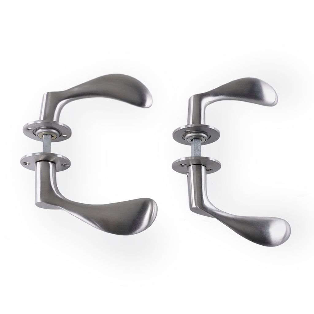 Dørgreb: Arne Jacobsen dørhåndtag - AJ97 dørgreb i børstet rustfri stål 97 mm. lille model c/c 30 mm.