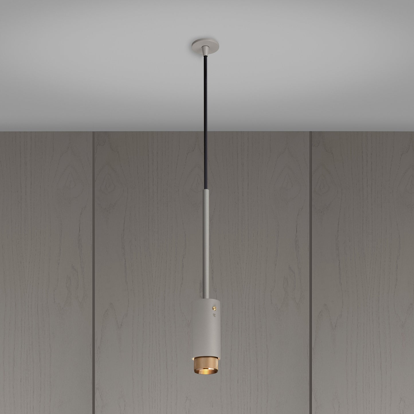 Exhaust pendel Linear i stone med detaljer i massiv messing • Buster + Punch