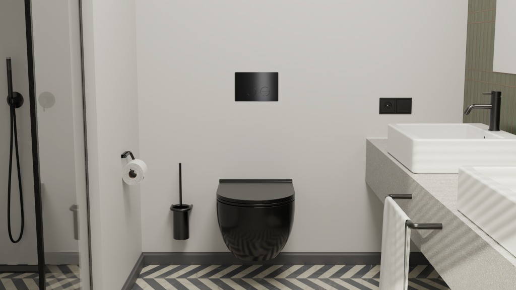 Betjeningplade til toilet, sort (PVD sort) • d line