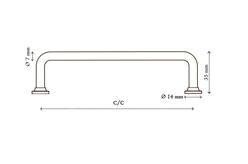 Frederiksberg • Køkkengreb i blank messing med lak