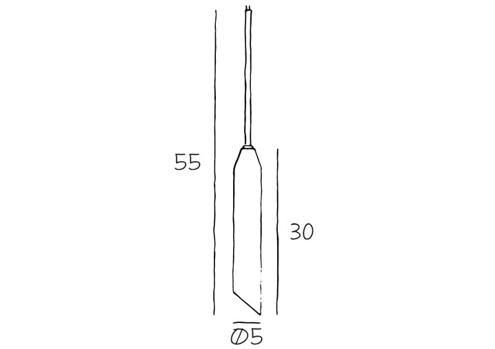 Produkt tegning af pendel lampe.