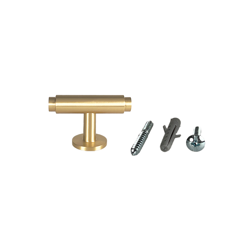 Hasseris • Møbelknop i massiv børstet messing med lak