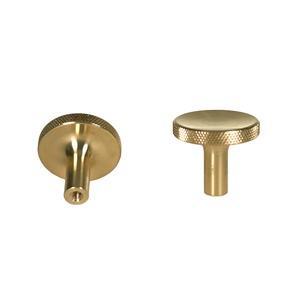 Søllerød • Møbelknop i massiv messing uden lak med diamond cut