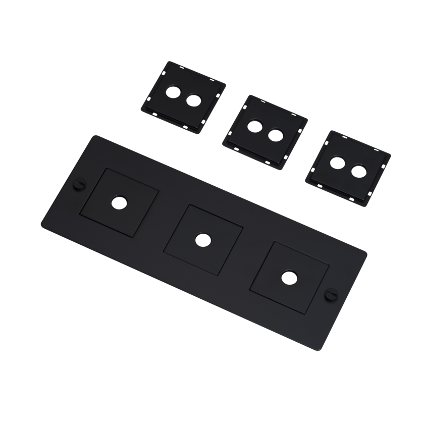 3G bagplade med 6 x indsats (vandret), sort • Buster + Punch