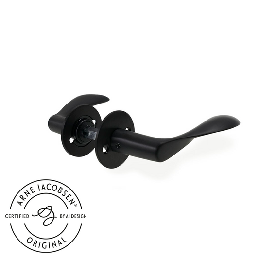 Arne Jacobsen Dørhåndtag - AJ97 dørgreb med charcoal overflade 97 mm. Lille model