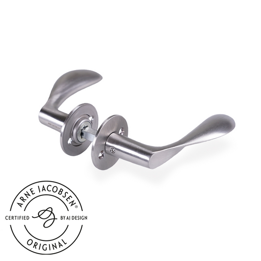 Arne Jacobsen dørhåndtag - AJ111 dørgreb i børstet rustfri stål 111 mm, stor model