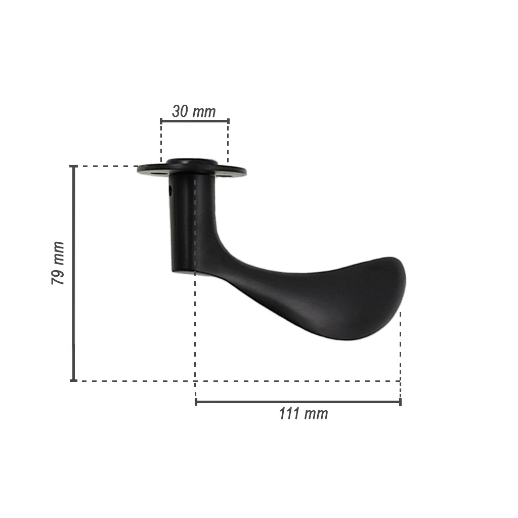 Arne Jacobsen dørgreb i charcoal stor model inkl. mål