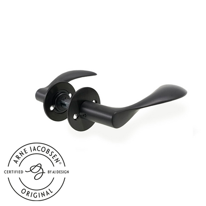 Arne Jacobsen dørhåndtag - AJ111 dørgreb med charcoal overflade 111 mm stor model