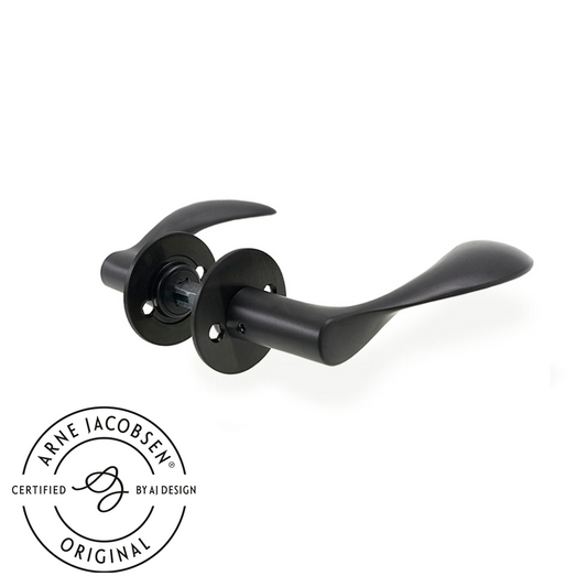 Arne Jacobsen dørhåndtag - AJ111 dørgreb med charcoal overflade 111 mm stor model