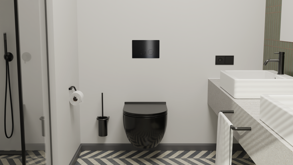 Betjeningplade til toilet, sort (PVD sort) • d line