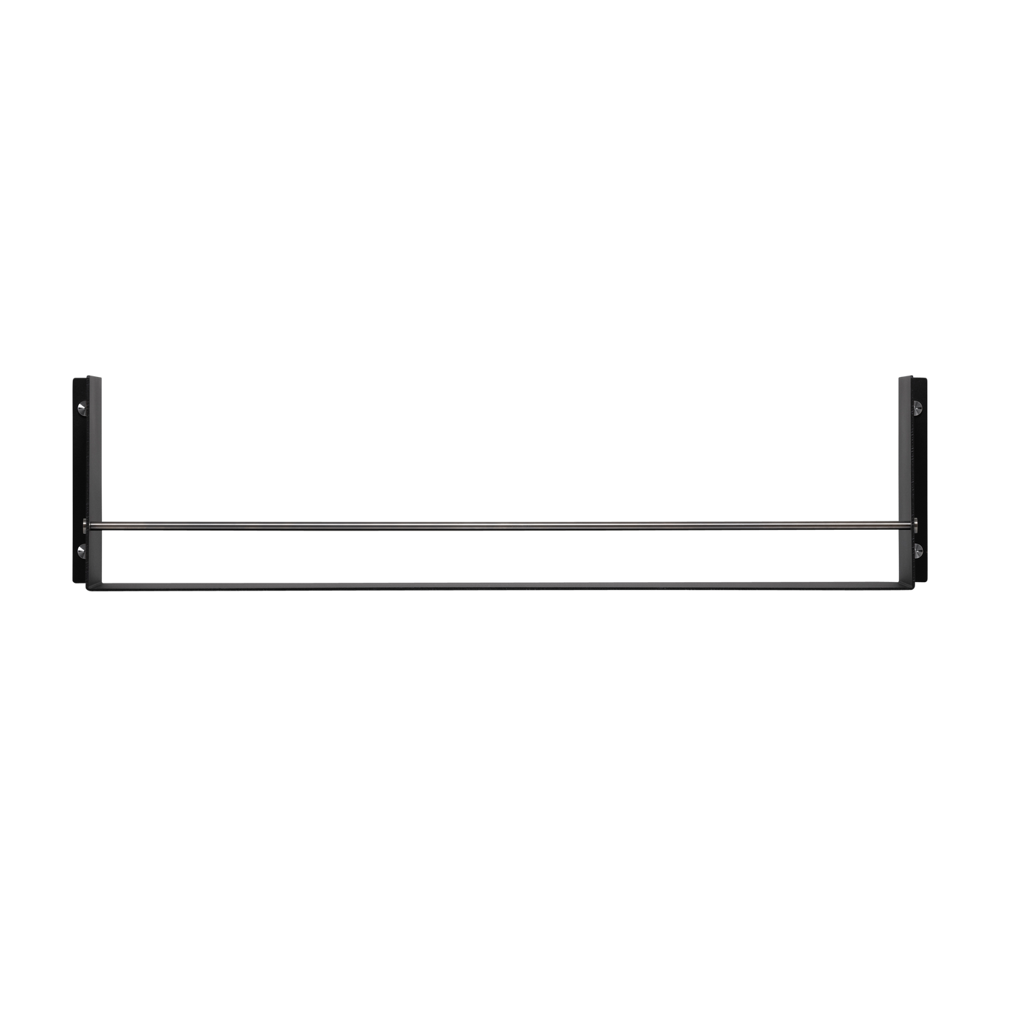 Sort hylde til køkkenet i råt design med eksklusive detaljer i gun metal.