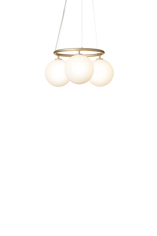 Miira 3 Circular lysekrone, brass / opal • NUURA