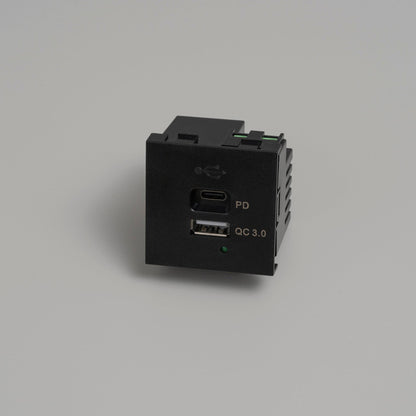 Modul til USB A + C Quickcharge, sort • Buster + Punch