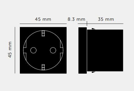 Modul til stikkontakt, Schuko type F, sort • Buster + Punch