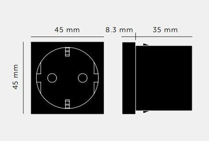 Modul til stikkontakt, Schuko type F, sort • Buster + Punch