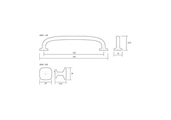 QUART MINI møbelknop, mat sort • Viefe