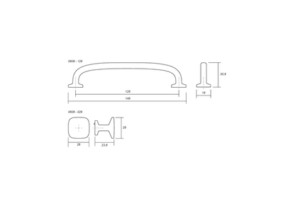 QUART MINI møbelknop, rustik messing • Viefe