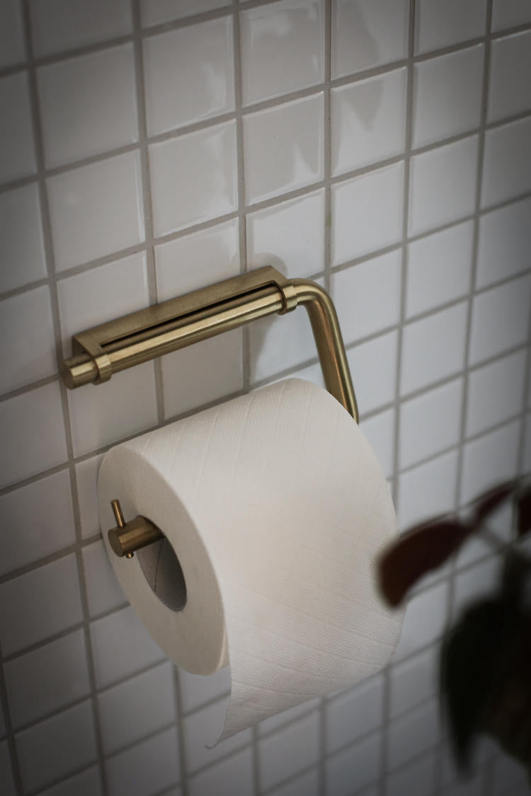 Toiletrulleholder, børstet messing finish • d line