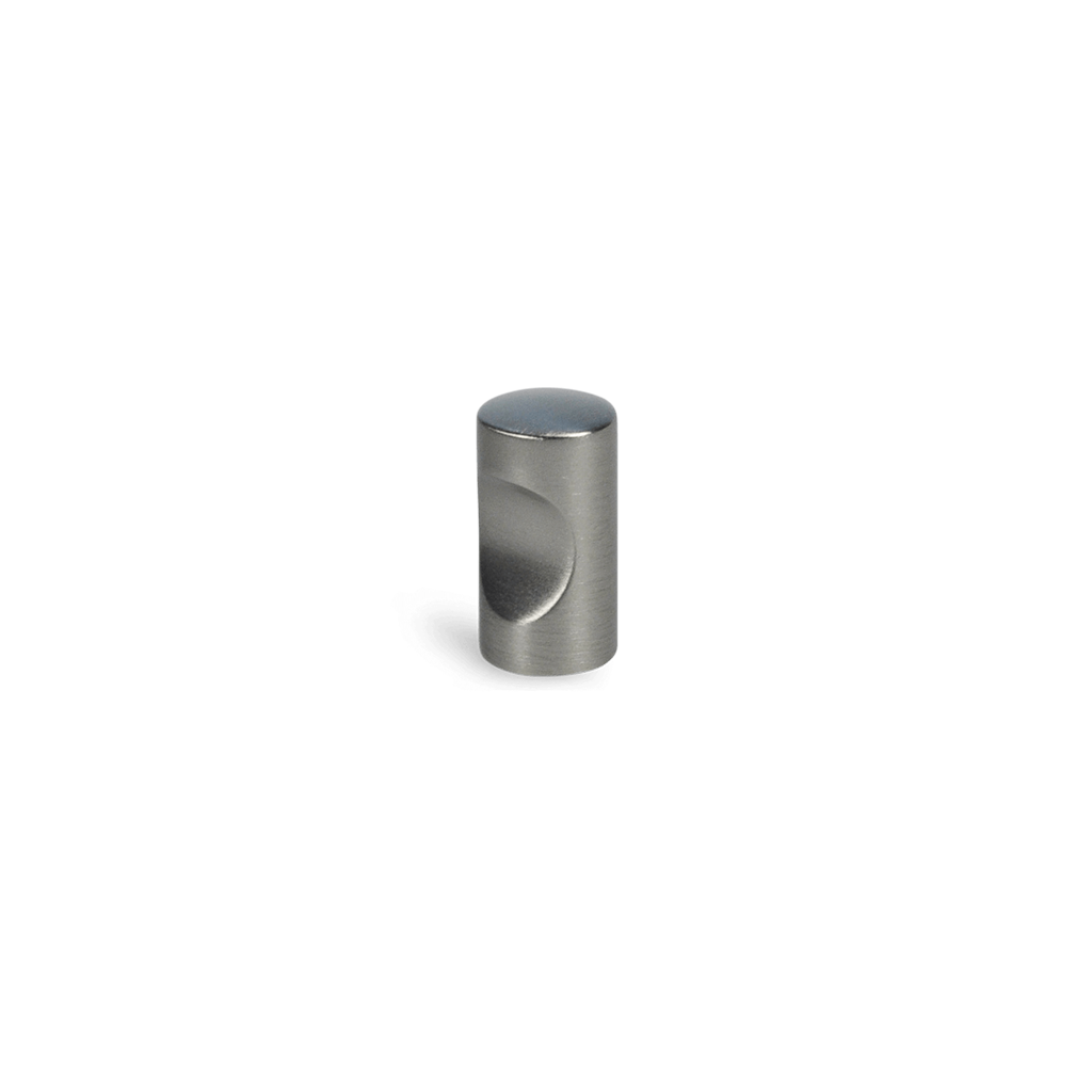 Skæring • Cylinder knop i rustfri stål look