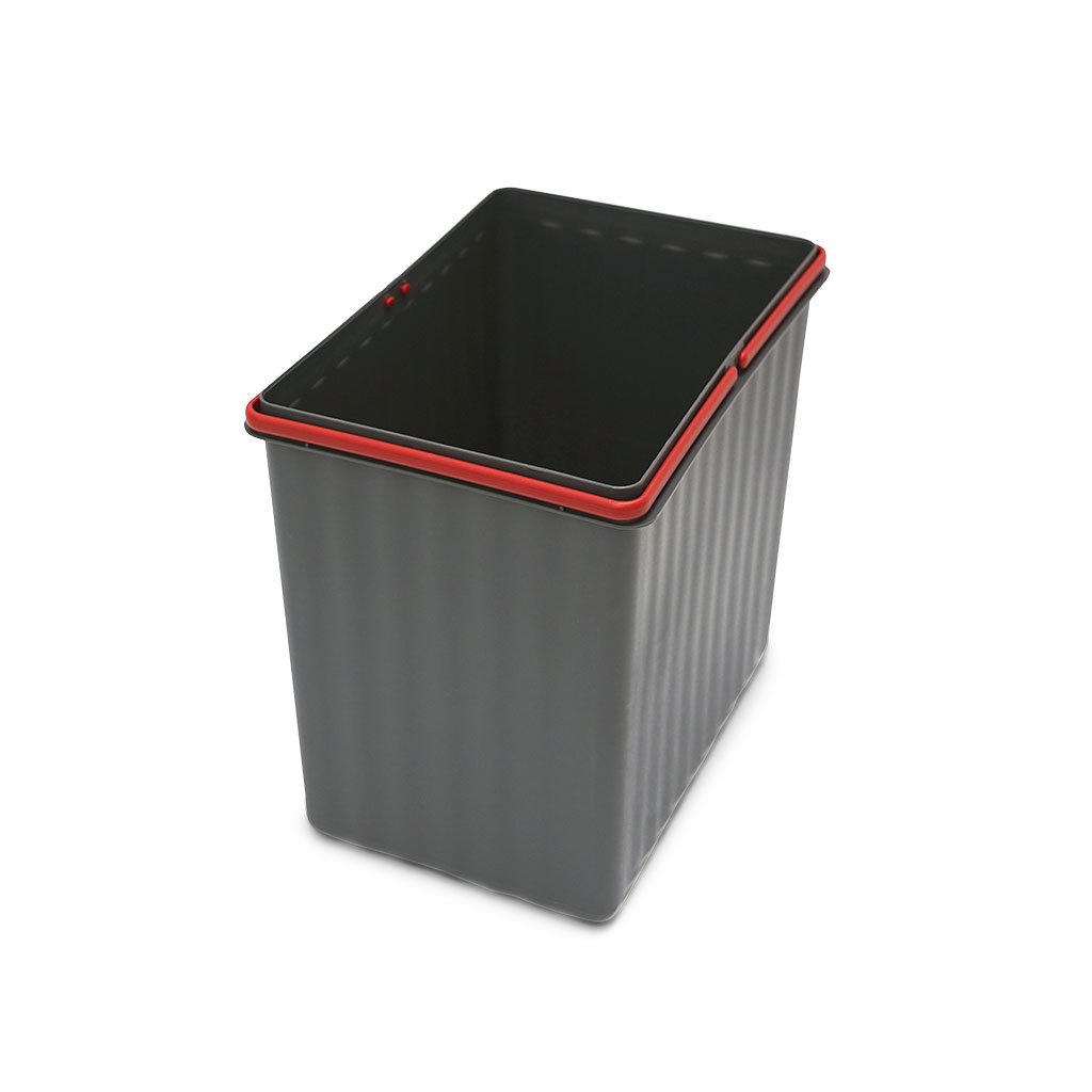 Copenhagen 16L Red • Affaldsspand på 16 liter i mørkegrå plast med røde hanke.