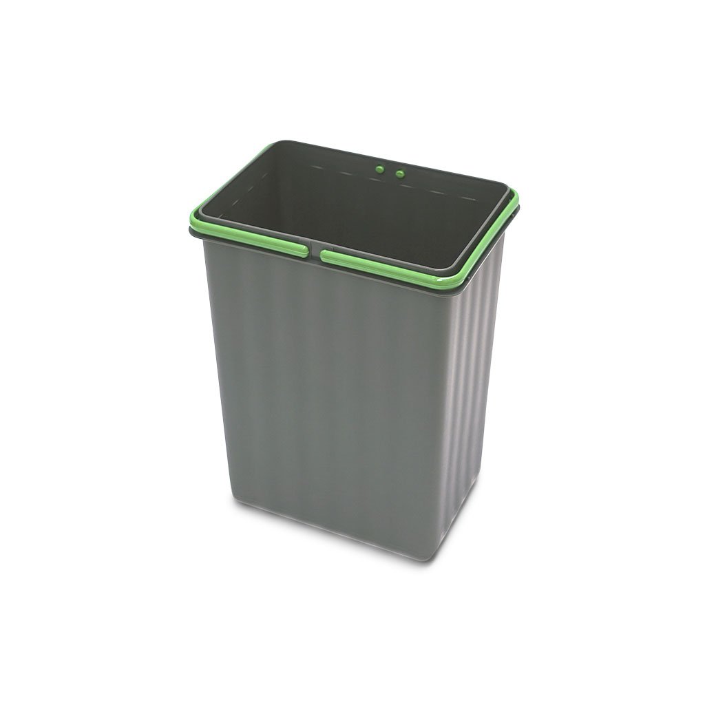 Copenhagen 7,5L Green • Affaldsspand på 7,5 liter i mørkegrå plast med grønne hanke.